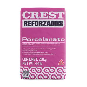 Crest Piso P/Porcelanato Blanco 20 Kgs. CREST-028