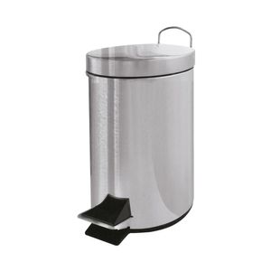 Basurero metálico de pedal grande acero inoxidable