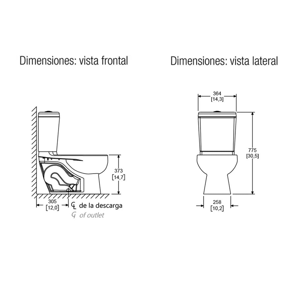 WC Olimpia Ecologico Helvex Marfil 3.8 LPD sin asiento - Gersa Muebles ...