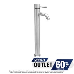 Monomando alto para lavabo con desagüe Urrea9419INOX