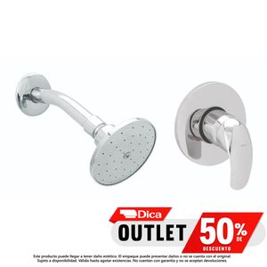 Kit para baño con monomando y regadera Dica-KD002 Cromo