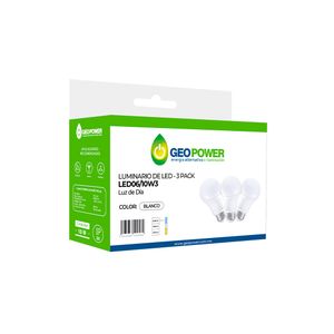 3 Pack Foco Led Luz Fría Geopower